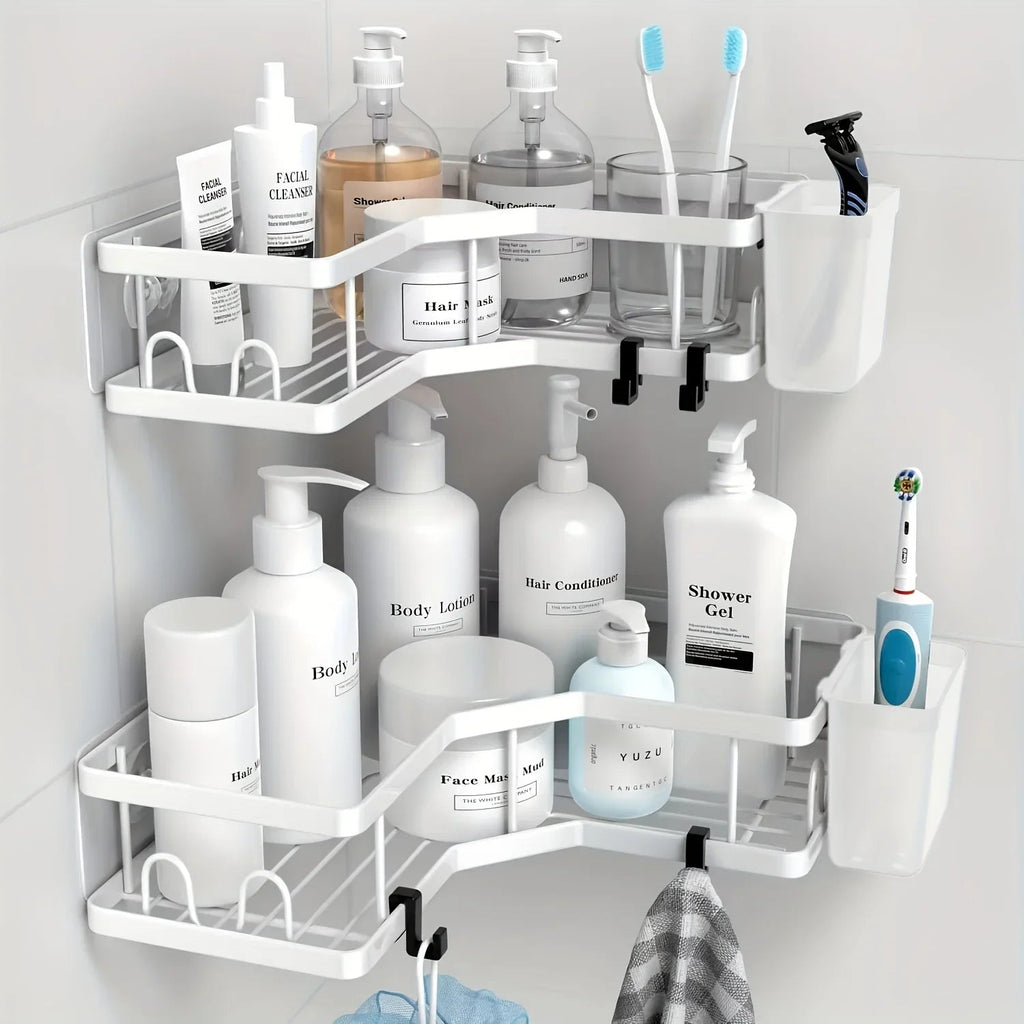 2-pack Corner Shower Stainless Steel Organizer - House Of Avana [[SKU:HOA-BAT-024]]