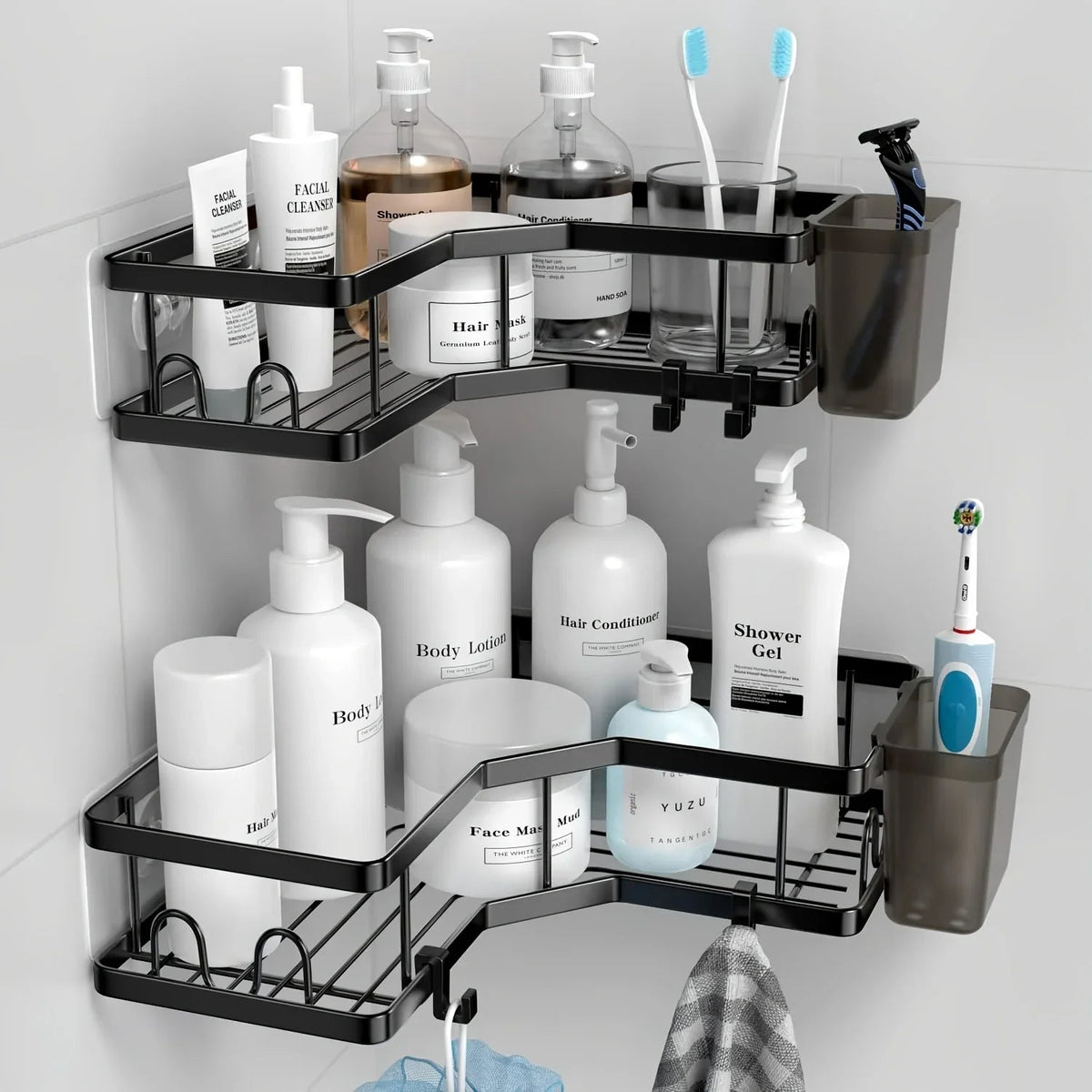 2-pack Corner Shower Stainless Steel Organizer - House Of Avana [[SKU:HOA-BAT-024]]