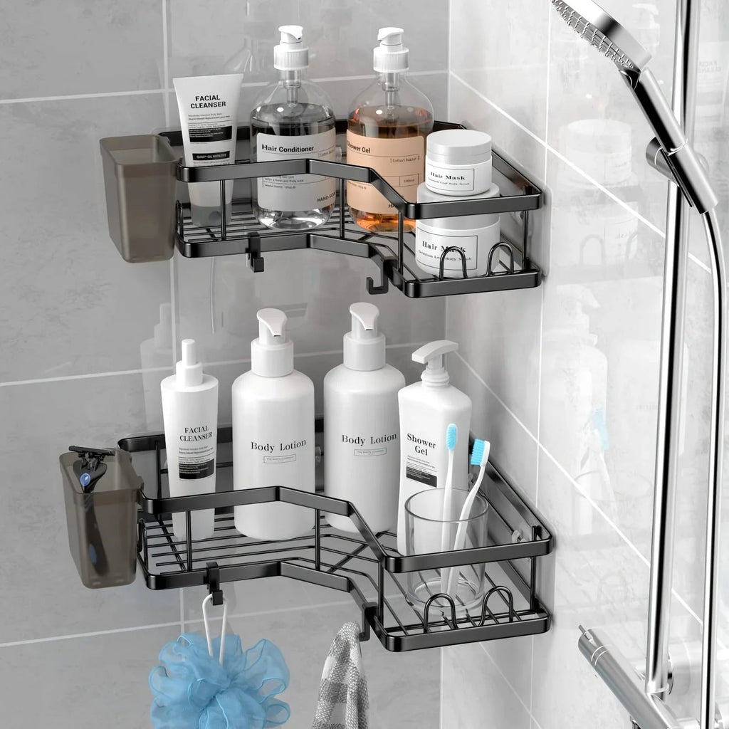 2-pack Corner Shower Stainless Steel Organizer - House Of Avana [[SKU:HOA-BAT-024]]