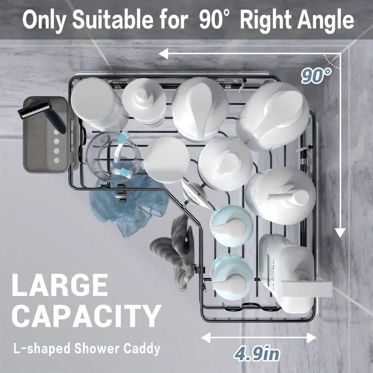 2-pack Corner Shower Stainless Steel Organizer - House Of Avana [[SKU:HOA-BAT-024]]