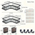 2-pack Corner Shower Stainless Steel Organizer - House Of Avana [[SKU:HOA-BAT-024]]