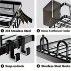 2-pack Corner Shower Stainless Steel Organizer - House Of Avana [[SKU:HOA-BAT-024]]