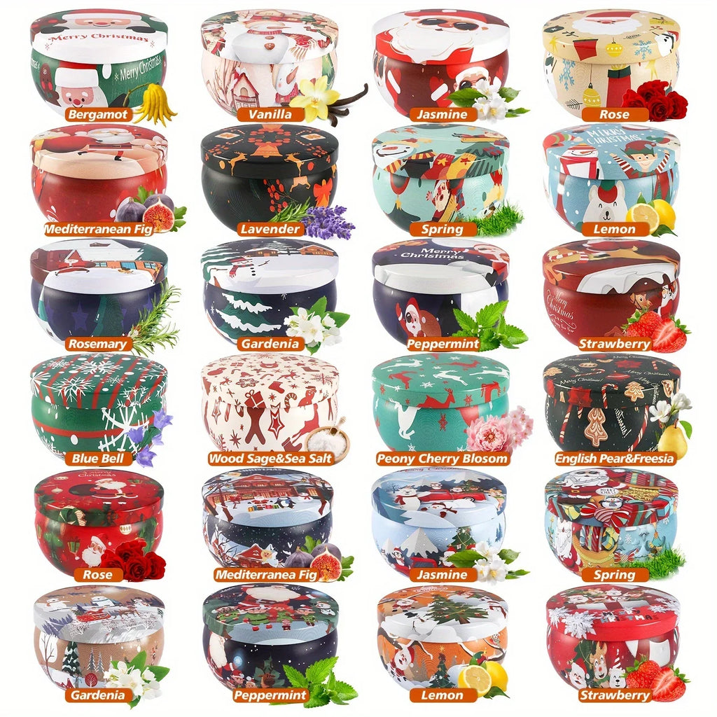 Siberian Fir Scented Soy Wax Candles for Christmas, angled view - House Of Avana