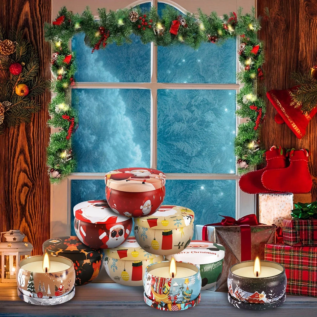 Siberian Fir Scented Soy Wax Candles for Christmas, side view - House Of Avana