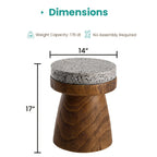 Vintage Style Mushroom Side Table, Lightweight Round Accent End Table for Living Room & Bedroom, Indoor/Outdoor Retro Courtyard Footstool, No Electricity Required, Mushroom Decor House Of Avana