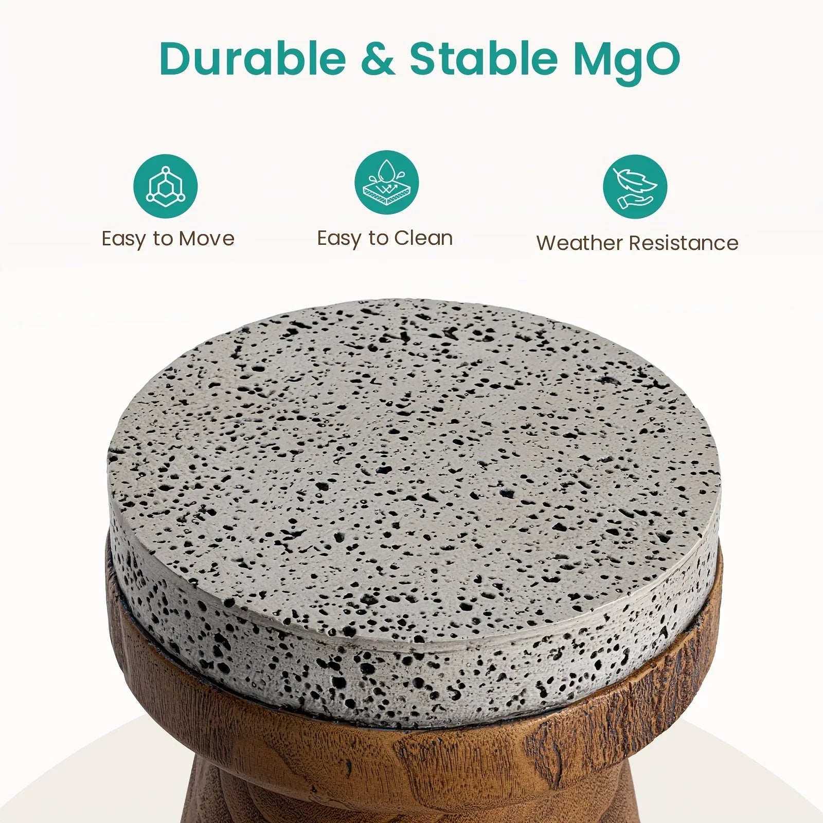 Vintage Style Mushroom Side Table, Lightweight Round Accent End Table for Living Room & Bedroom, Indoor/Outdoor Retro Courtyard Footstool, No Electricity Required, Mushroom Decor House Of Avana