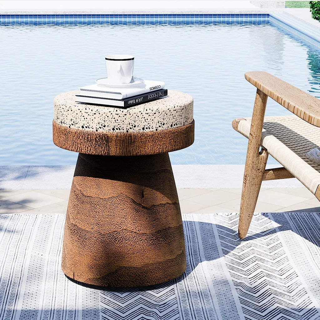 Vintage Style Mushroom Side Table, Lightweight Round Accent End Table for Living Room & Bedroom, Indoor/Outdoor Retro Courtyard Footstool, No Electricity Required, Mushroom Decor House Of Avana