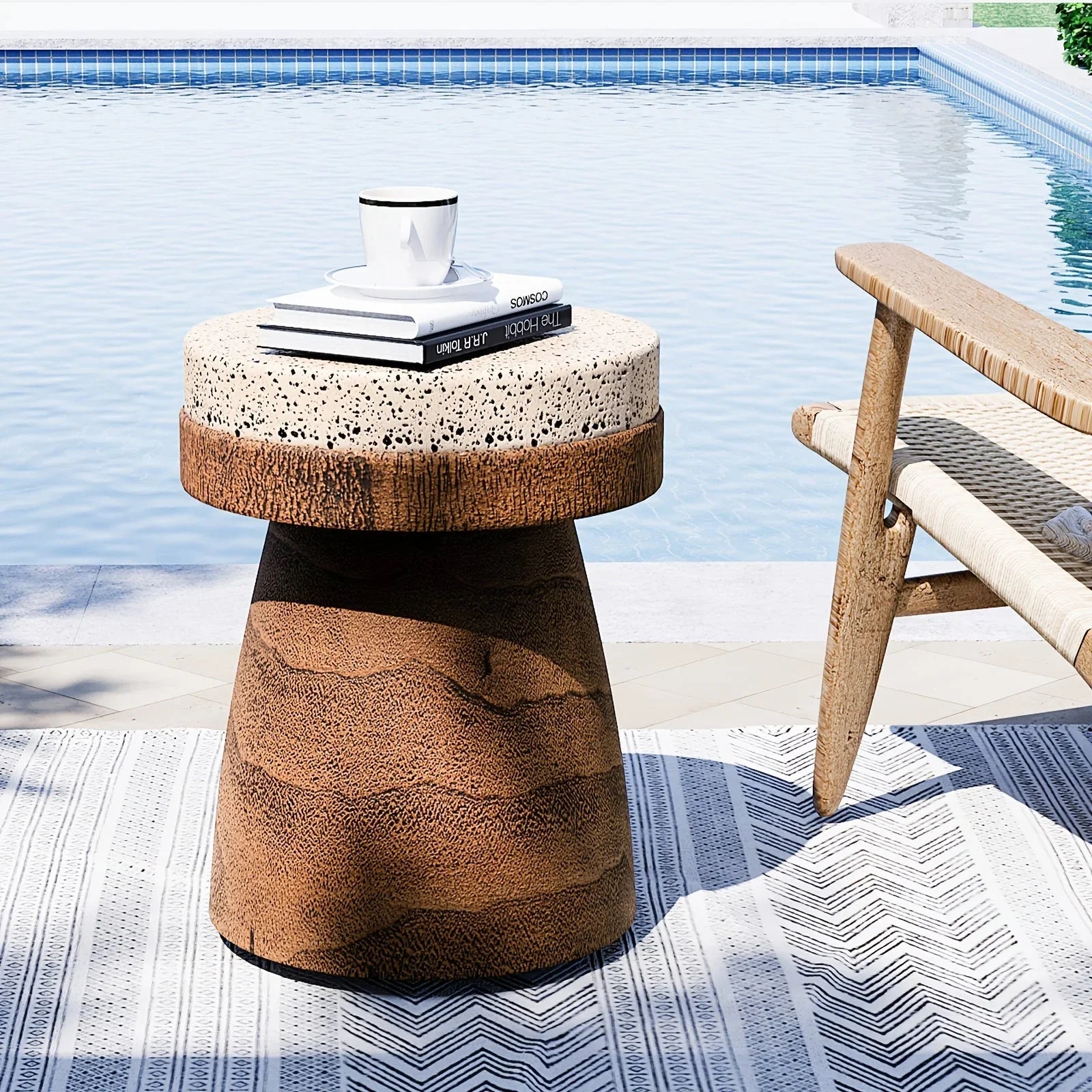 Vintage Style Mushroom Side Table, Lightweight Round Accent End Table for Living Room & Bedroom, Indoor/Outdoor Retro Courtyard Footstool, No Electricity Required, Mushroom Decor House Of Avana