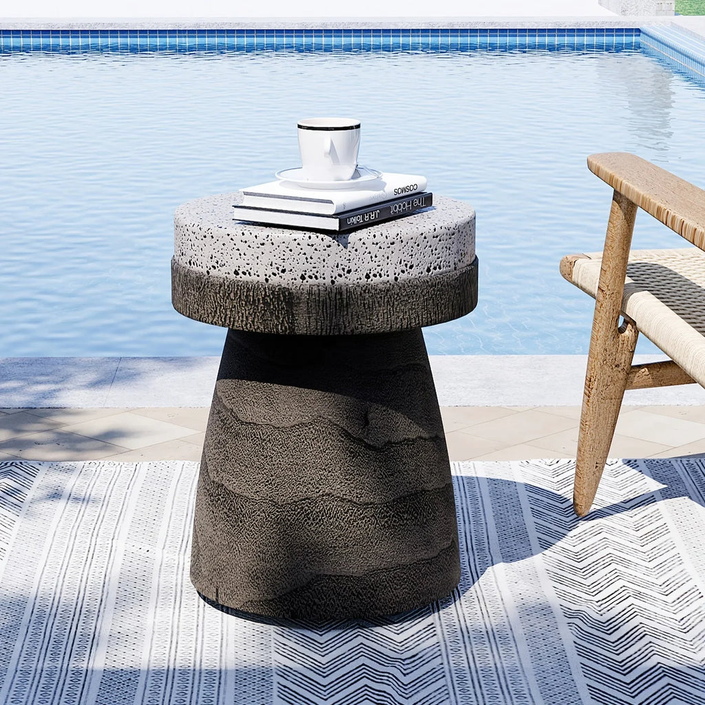Vintage Style Mushroom Side Table, Lightweight Round Accent End Table for Living Room & Bedroom, Indoor/Outdoor Retro Courtyard Footstool, No Electricity Required, Mushroom Decor House Of Avana