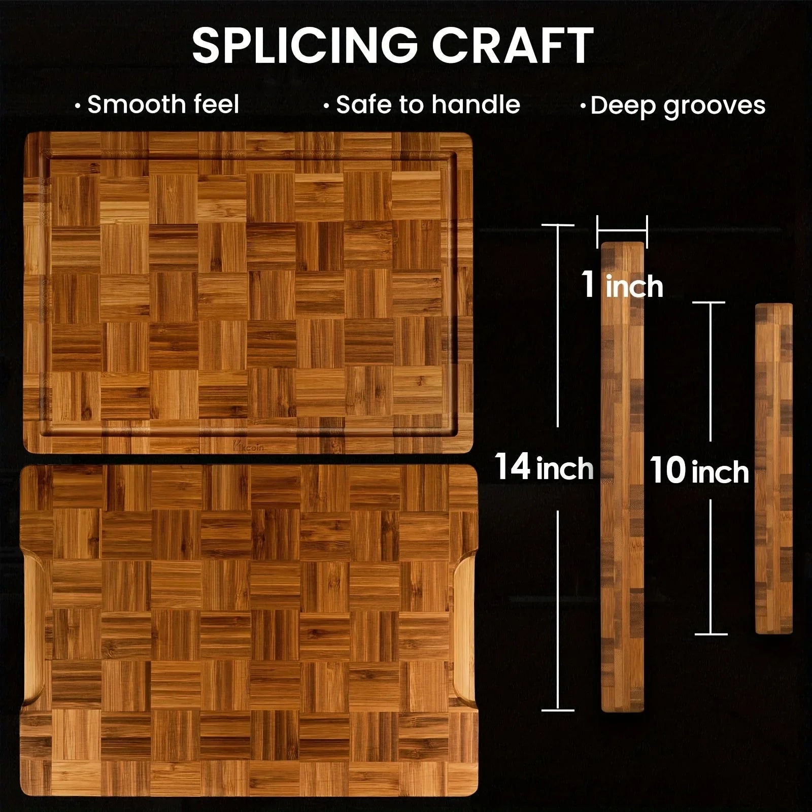 Large Splicing Cutting Board, Parquet Board, Kitchen Special Board, Five-layer Thickening, Juice Groove, Hidden Handle, Knife-friendly, Kitchen Gadgets, Kitchen Must Haves, Gift For Family And Friends.Mother'S Day. Easter. Ra House Of Avana