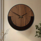 [Vintage Wooden Wall Clock] Vintage Rustic Wooden Round Wall Clock - Silent Battery Operated, 14/16/18 Inch, Black & Brown, Home Decor for Living Room, Bedroom, Office, Kitchen House Of Avana