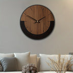 [Vintage Wooden Wall Clock] Vintage Rustic Wooden Round Wall Clock - Silent Battery Operated, 14/16/18 Inch, Black & Brown, Home Decor for Living Room, Bedroom, Office, Kitchen House Of Avana