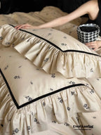Silky French Black Rose Bedding Set Ever Lasting