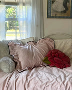 Silky Ruffle Bedding Set / Ivory White Ever Lasting