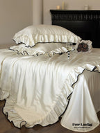 Silky Ruffle Blanket Comforter Set / Rust Pink Ever Lasting