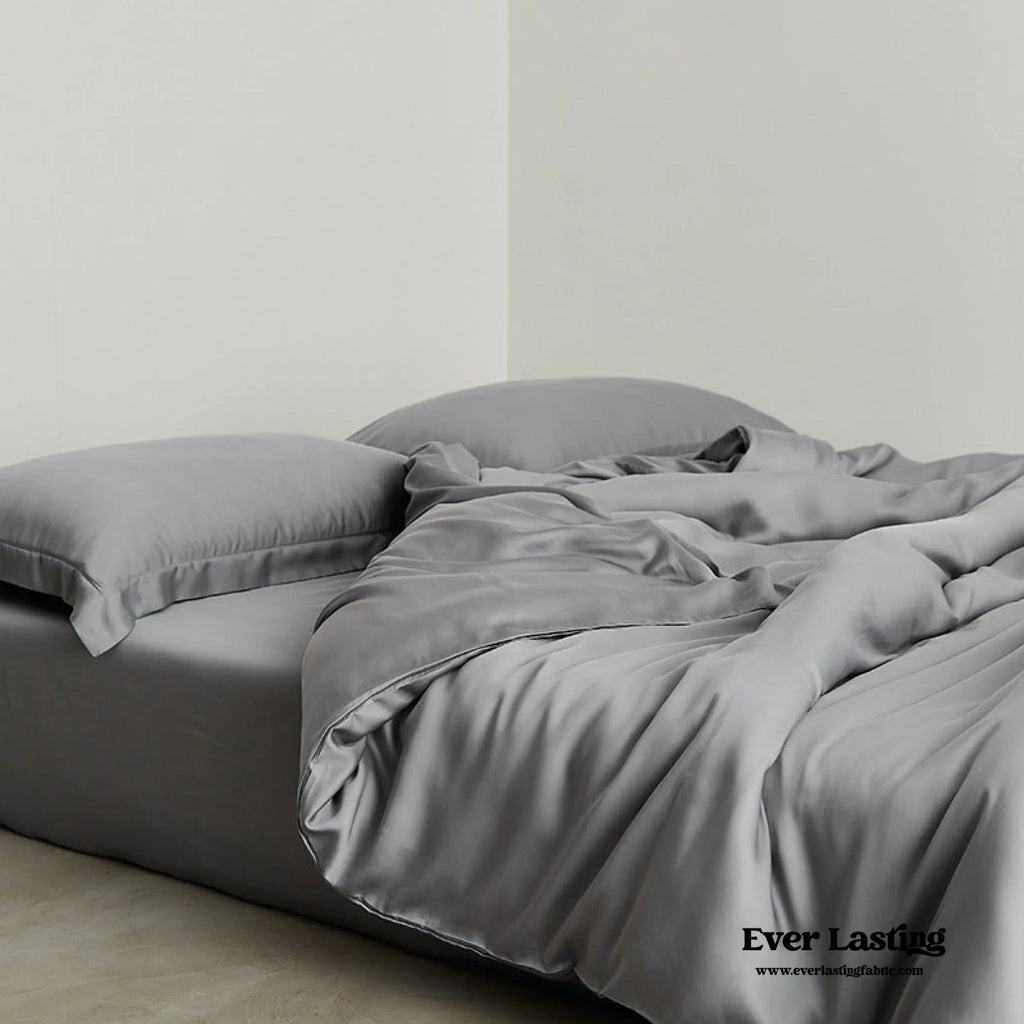 Silky Solid Tencel Bedding Set / Blue Ever Lasting