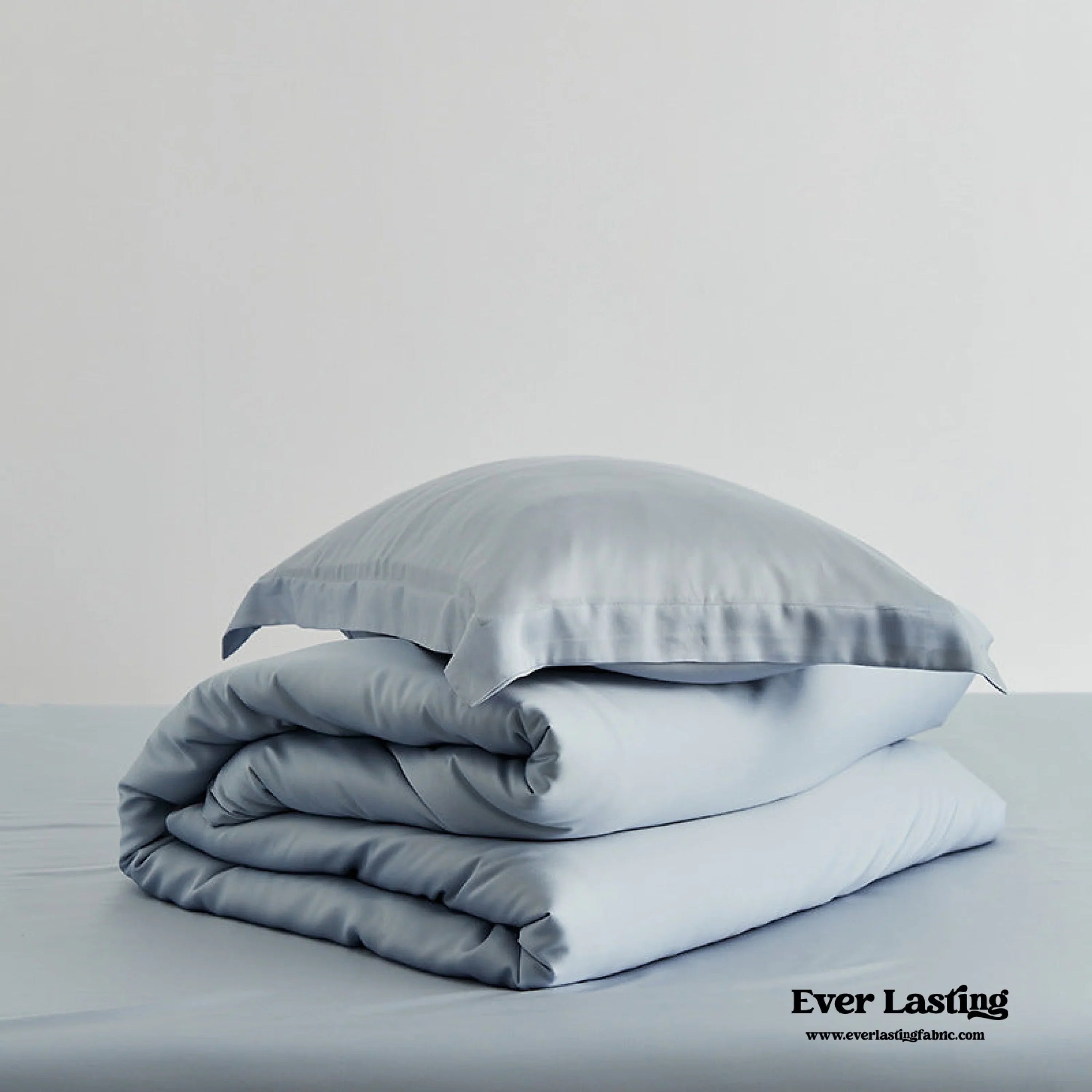 Silky Solid Tencel Bedding Set / Blue Ever Lasting