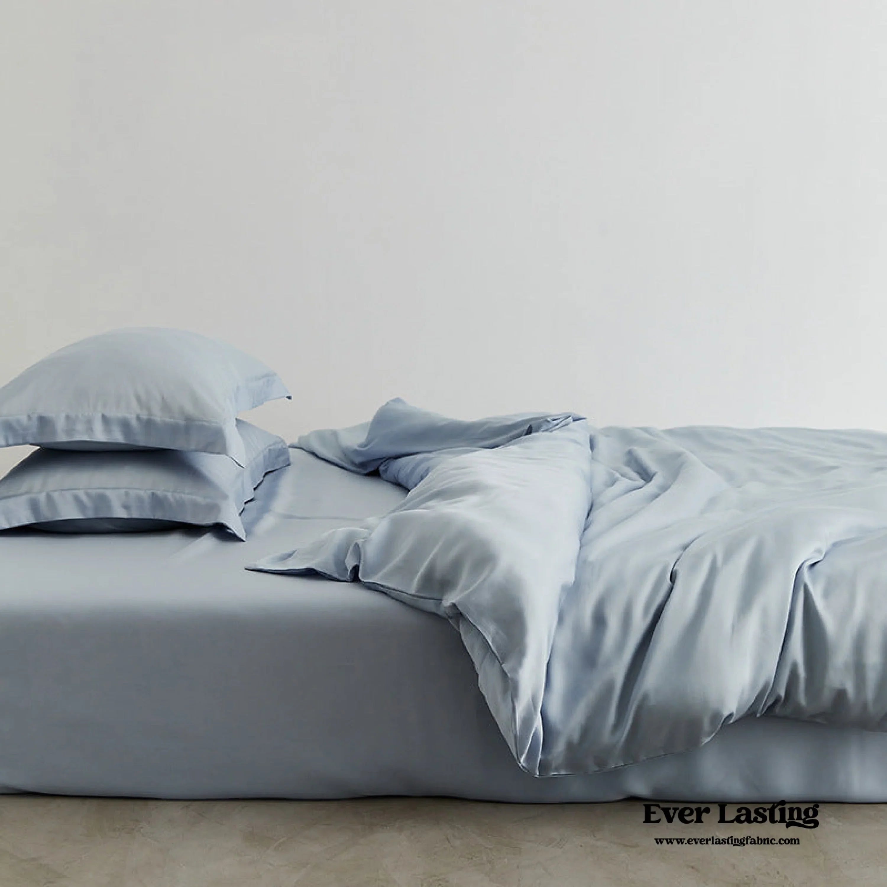 Silky Solid Tencel Bedding Set / Blue Ever Lasting