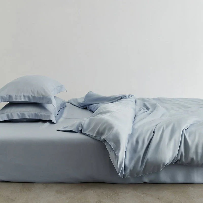Silky Solid Tencel Bedding Set / Blue Ever Lasting