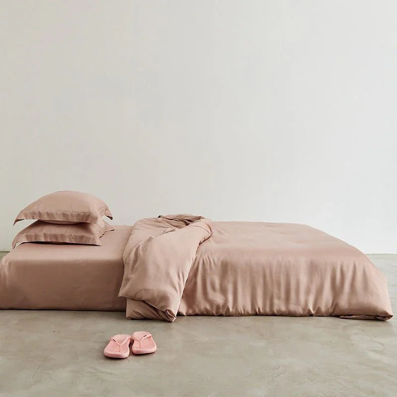 Silky Solid Tencel Bedding Set / Blue Ever Lasting