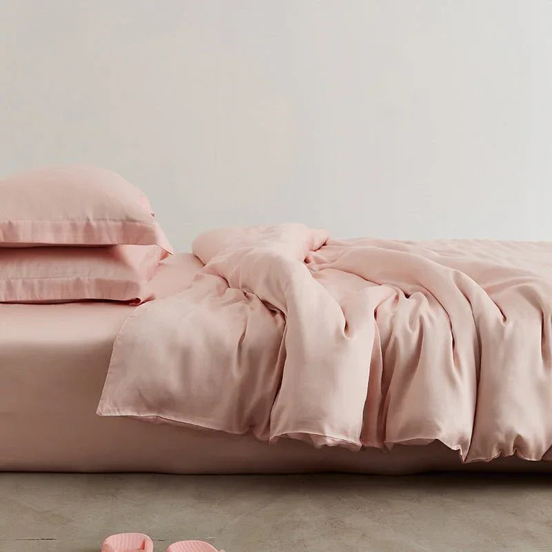 Silky Solid Tencel Bedding Set / Blue Ever Lasting