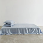 Silky Solid Tencel Bedding Set / Blue Ever Lasting