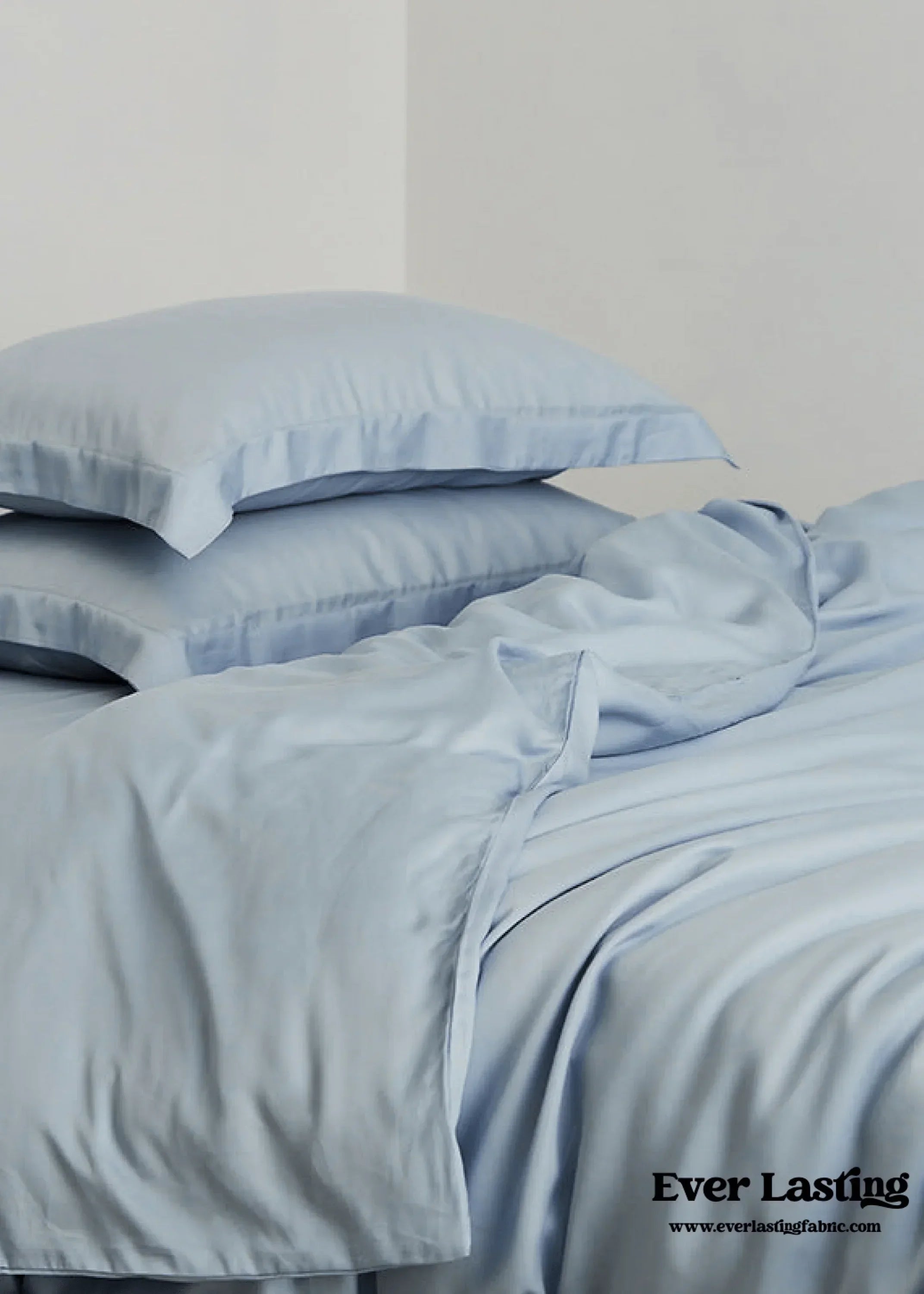Silky Solid Tencel Bedding Set / Blue Ever Lasting