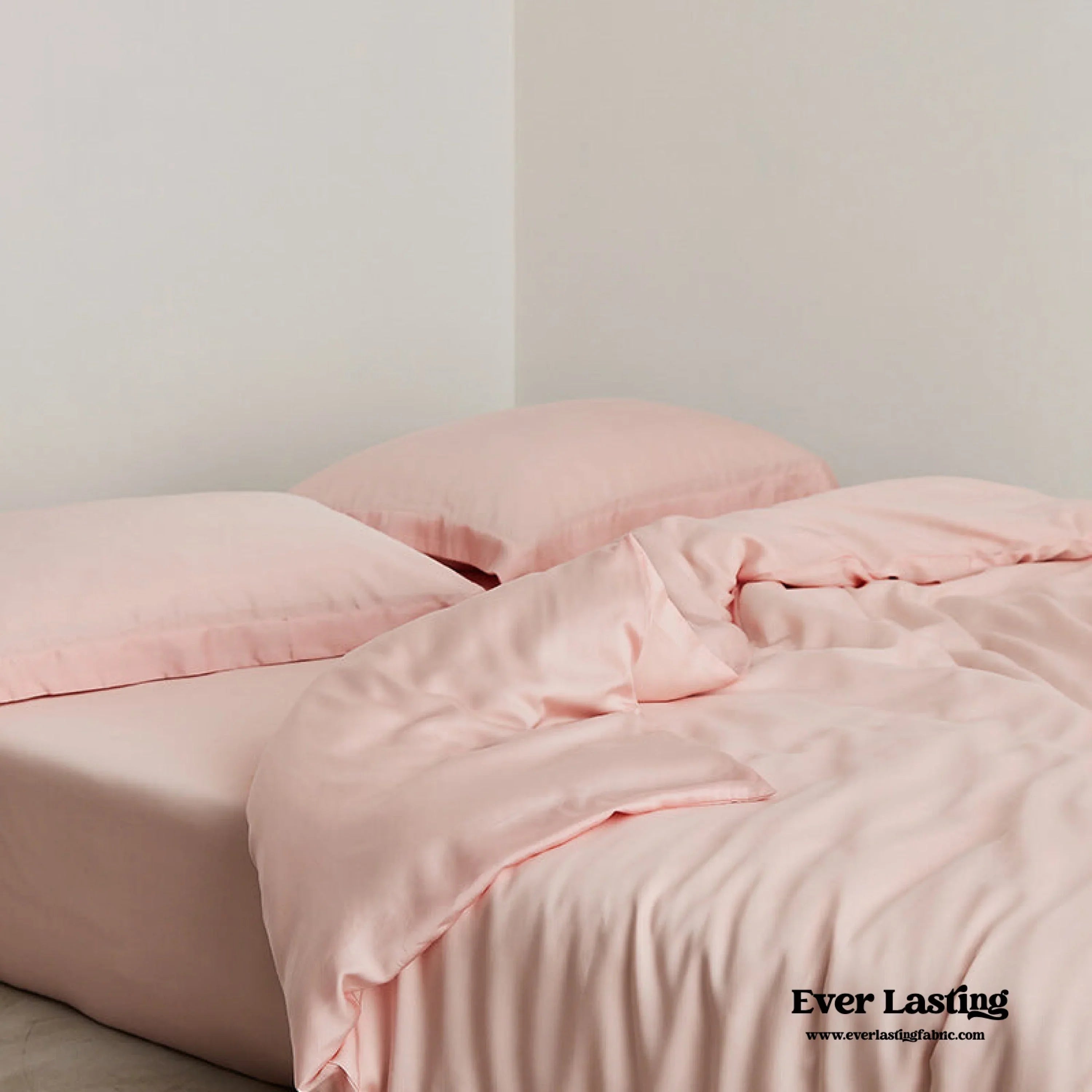 Silky Solid Tencel Bedding Set / Pink Ever Lasting