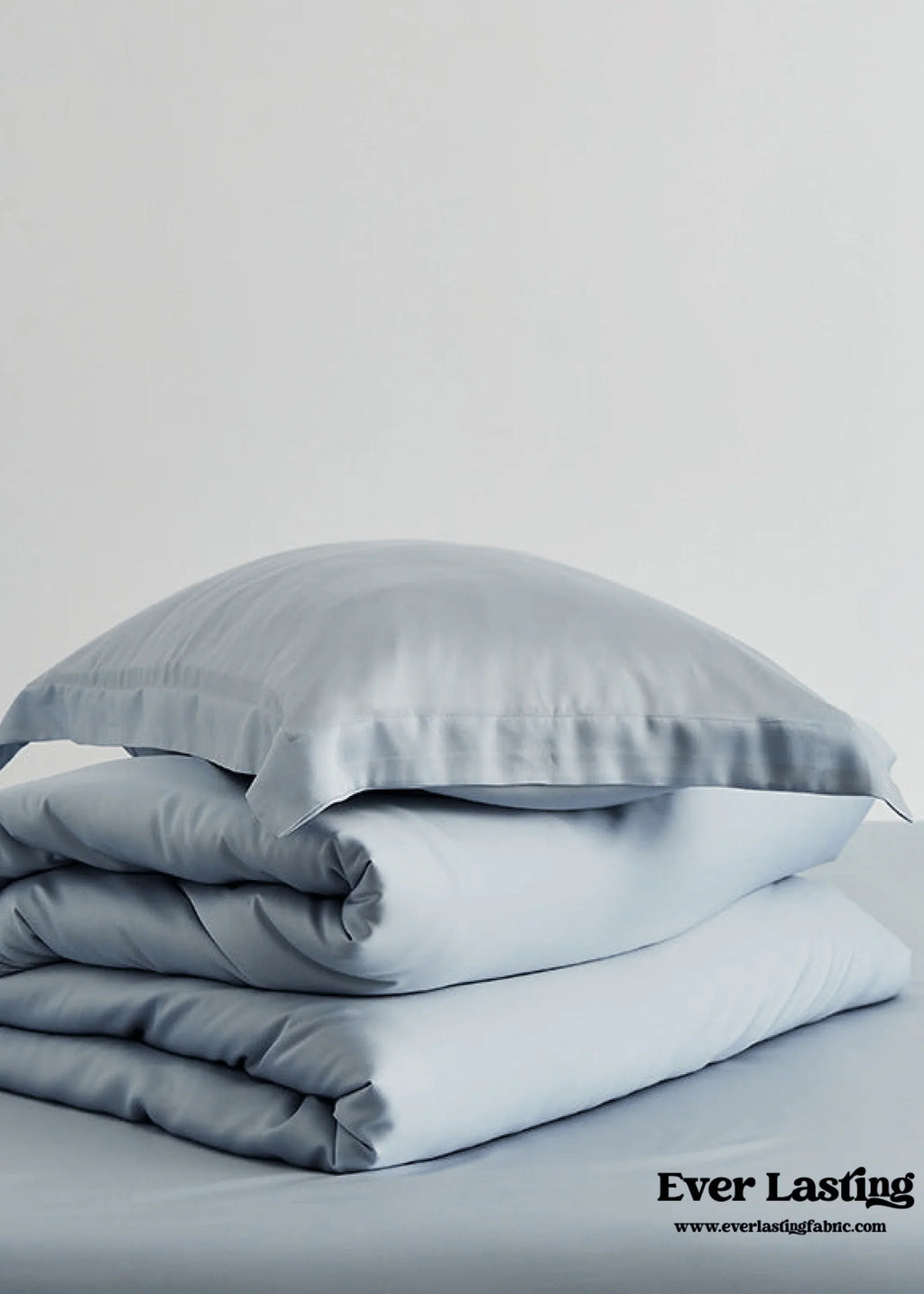 Silky Solid Tencel Bedding Set / Blue Ever Lasting