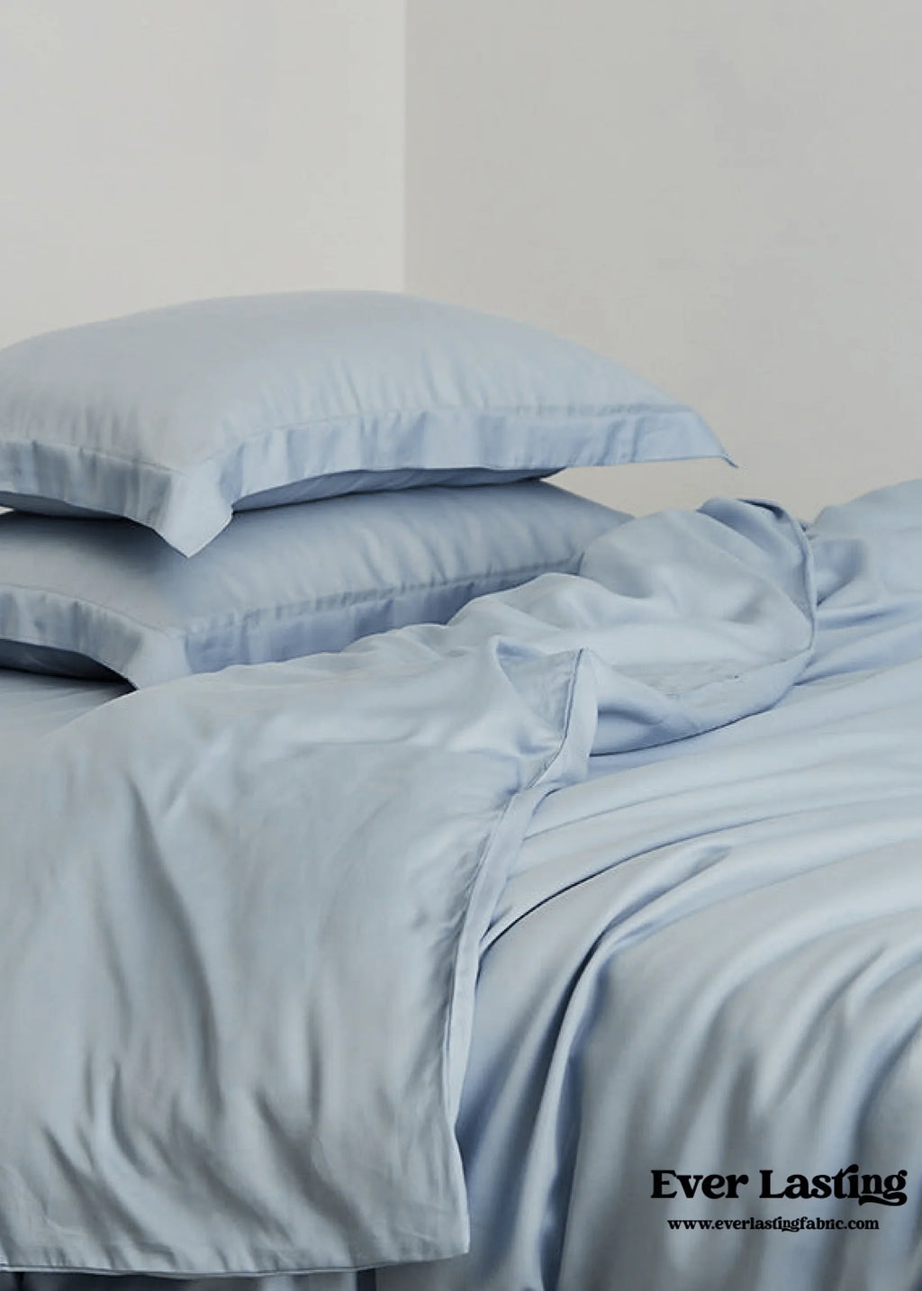 Silky Solid Tencel Bedding Set / Blue Ever Lasting