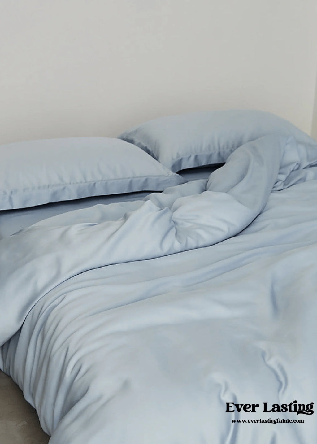 Silky Solid Tencel Bedding Set / Blue Ever Lasting