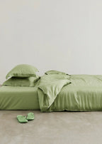 Silky Solid Tencel Bedding Set / Blue Ever Lasting