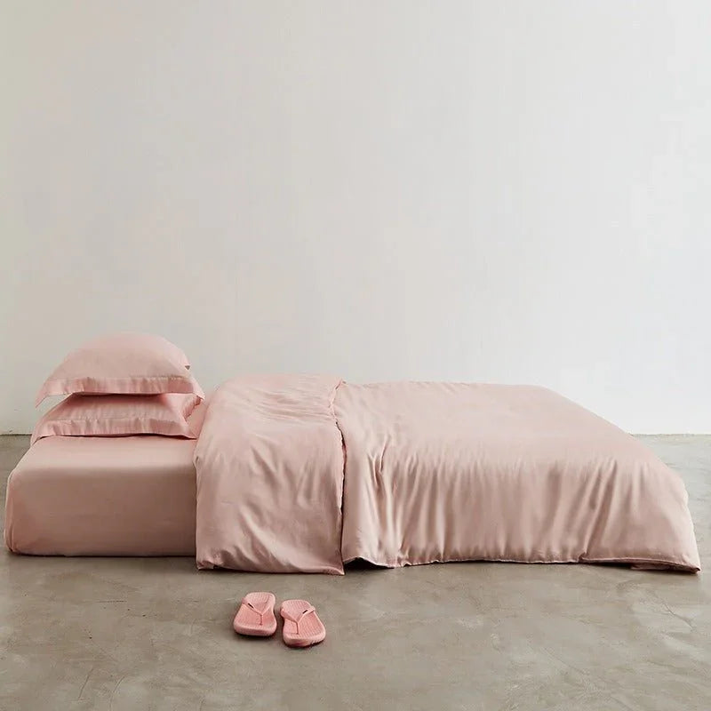 Silky Solid Tencel Bedding Set / Pink Ever Lasting