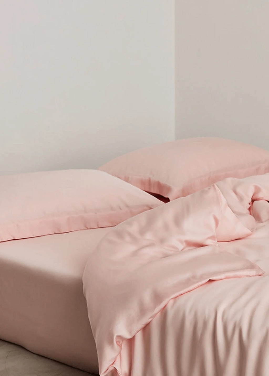 Silky Solid Tencel Bedding Set / Pink Ever Lasting