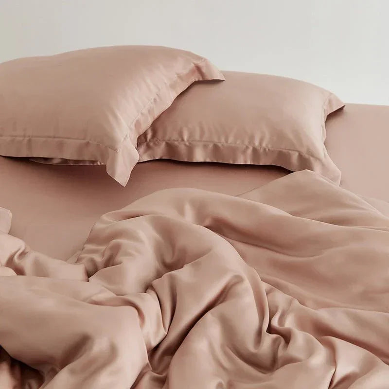 Silky Solid Tencel Bedding Set / Pink Ever Lasting