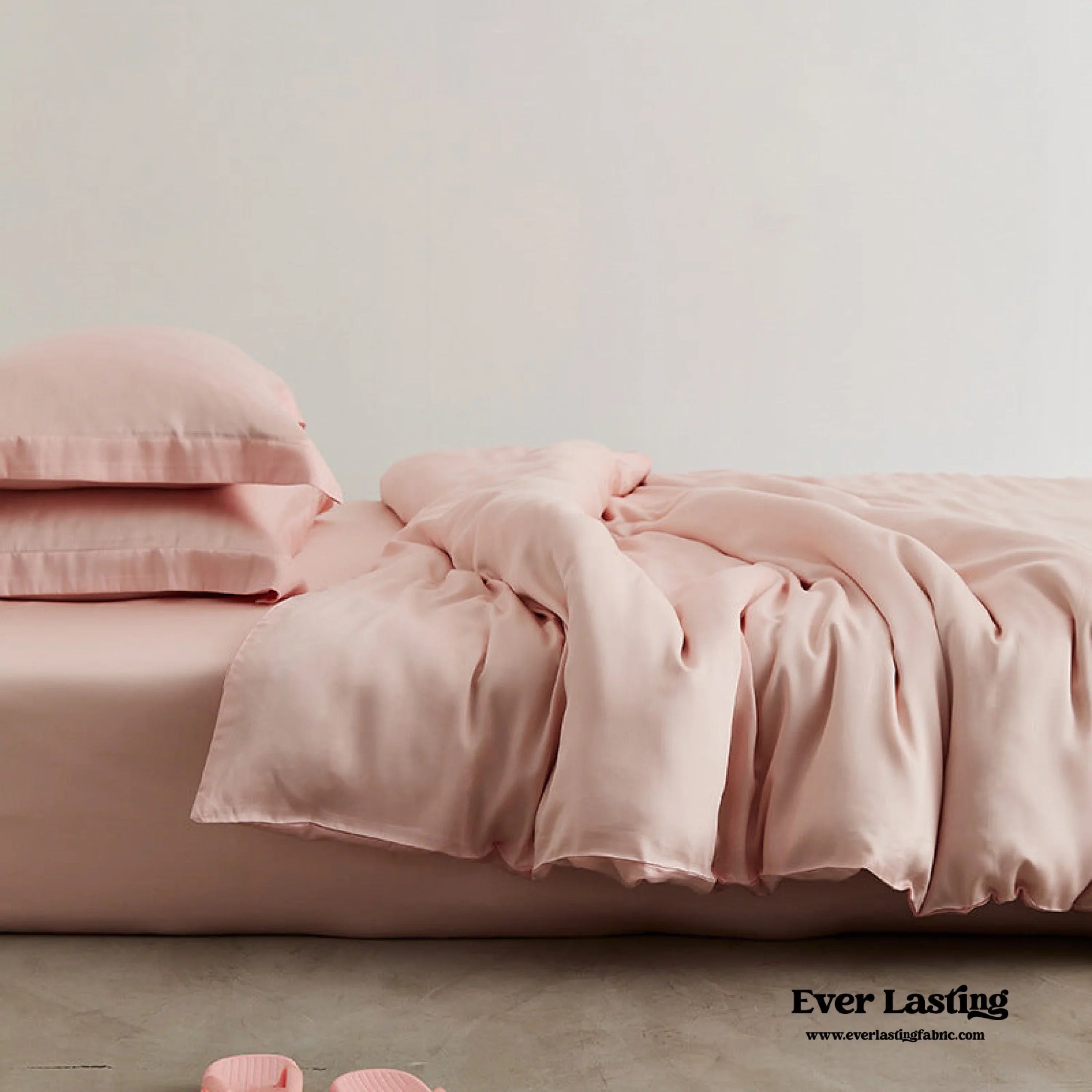 Silky Solid Tencel Bedding Set / Pink Ever Lasting