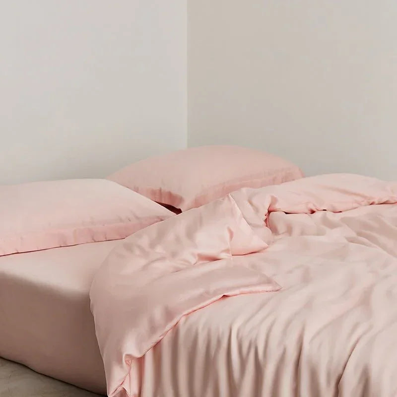 Silky Solid Tencel Bedding Set / Pink Ever Lasting