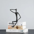 Abstract Figurine - Modern Silver Desktop Ornament, angled view - House Of Avana