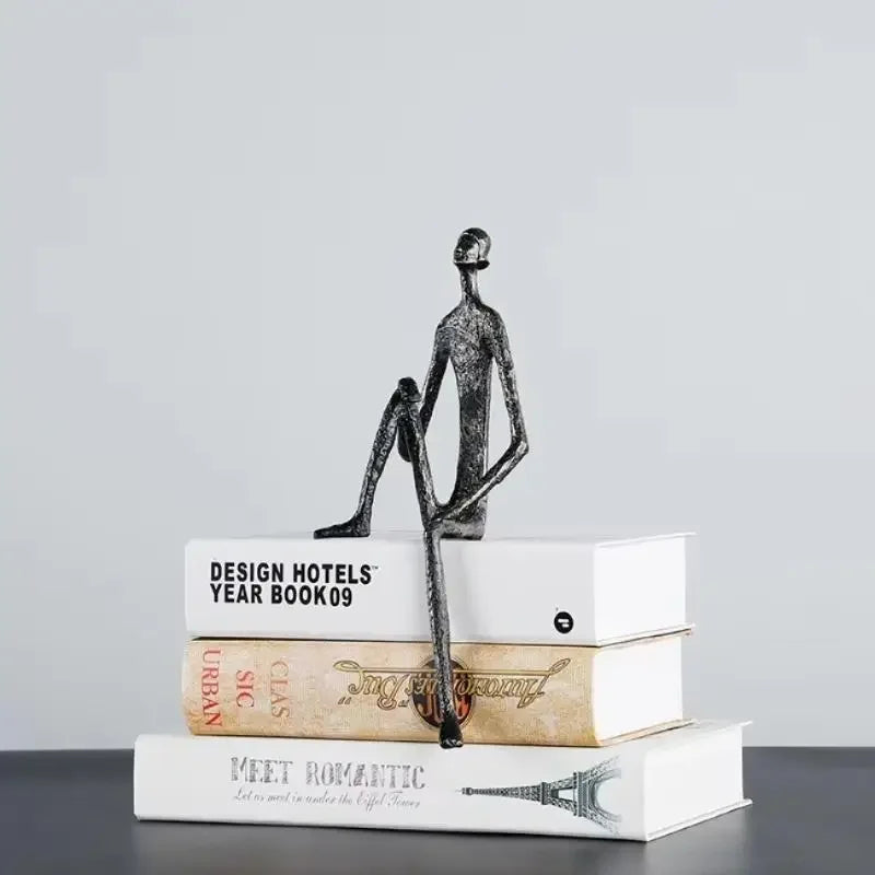 Abstract Figurine - Modern Silver Desktop Ornament, back view - House Of Avana