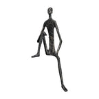 Abstract Figurine - Modern Silver Desktop Ornament, close-up view - House Of Avana
