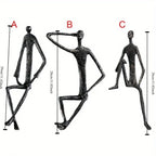 Abstract Figurine - Modern Silver Desktop Ornament, dimensions view - House Of Avana