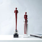 Abstract Figurine - Geometric Silver Sitting Sculpture, lifestyle image - House Of Avana