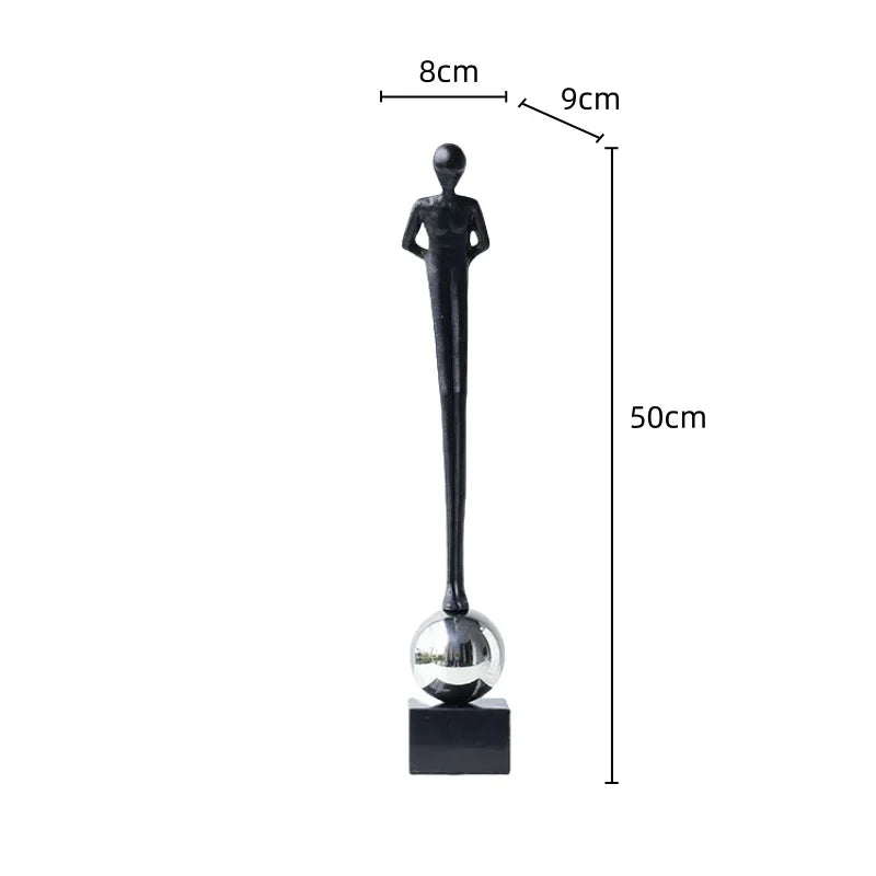 Abstract Figurine - Geometric Silver Sitting Sculpture, product packaging - House Of Avana