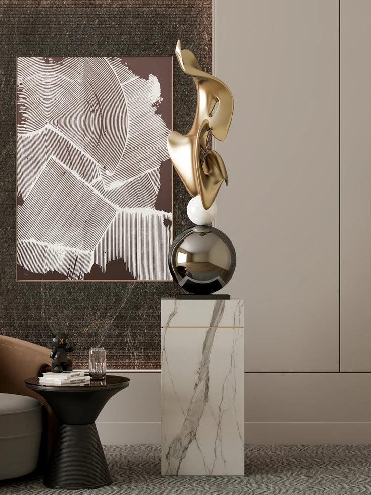 Abstract Metal Sculpture - Electroplated Silver, back view - House Of Avana