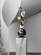 Abstract Metal Sculpture - Electroplated Silver, detail shot - House Of Avana