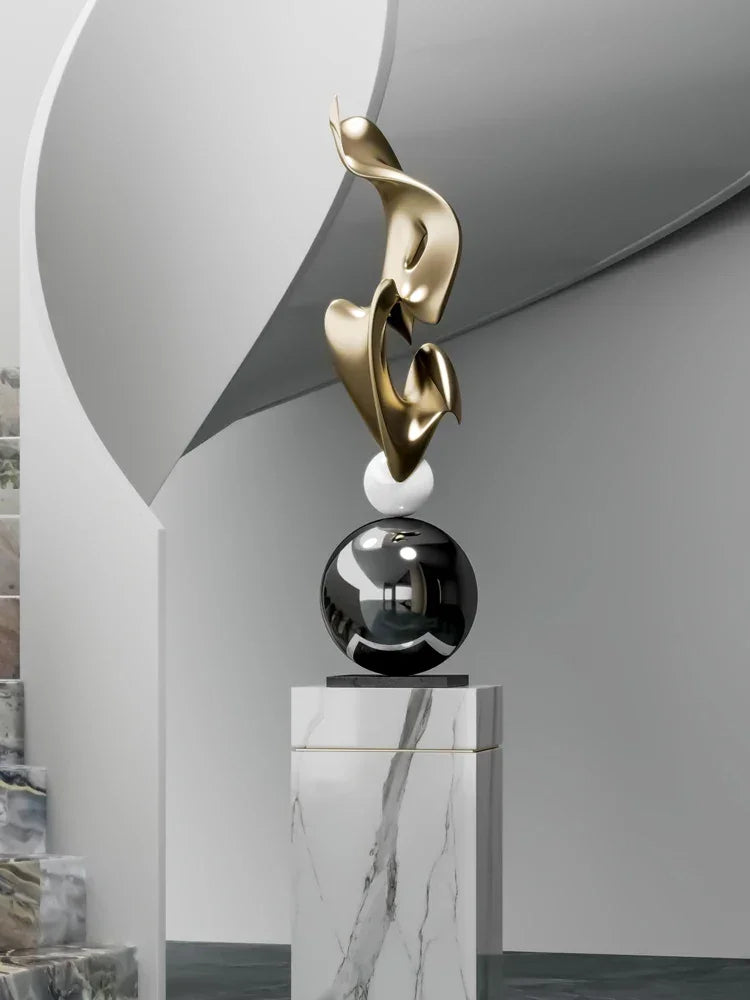 Abstract Metal Sculpture - Electroplated Silver, detail shot - House Of Avana