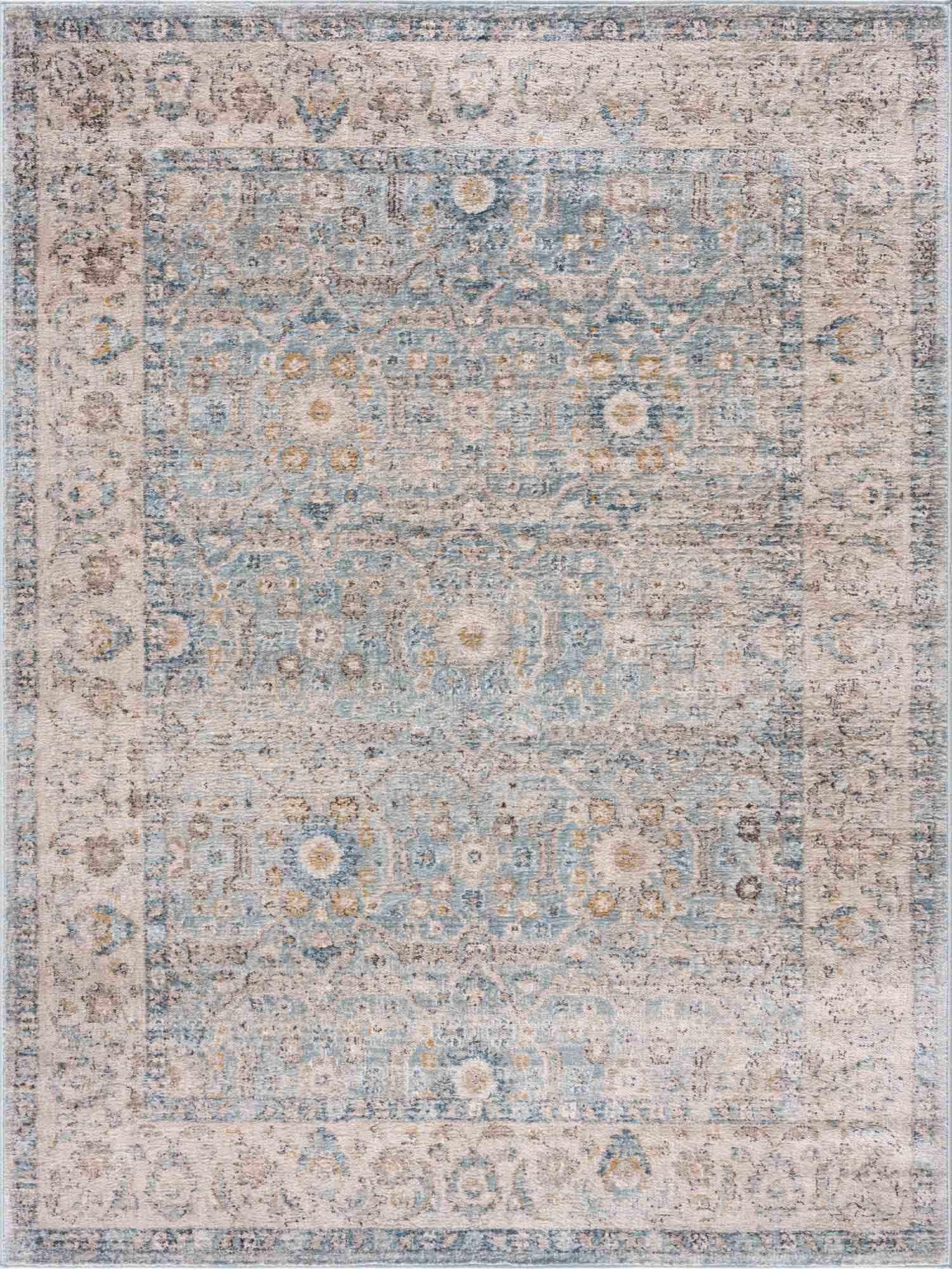Anana Silver Blue & Beige Area Rug - House Of Avana