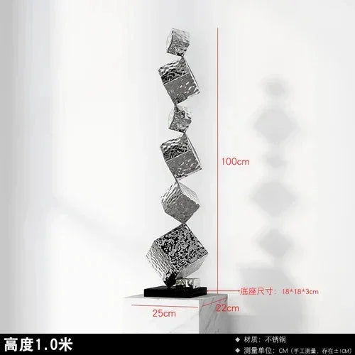 Geometric Sculpture - Northern Style Silver, alternate view - House Of Avana