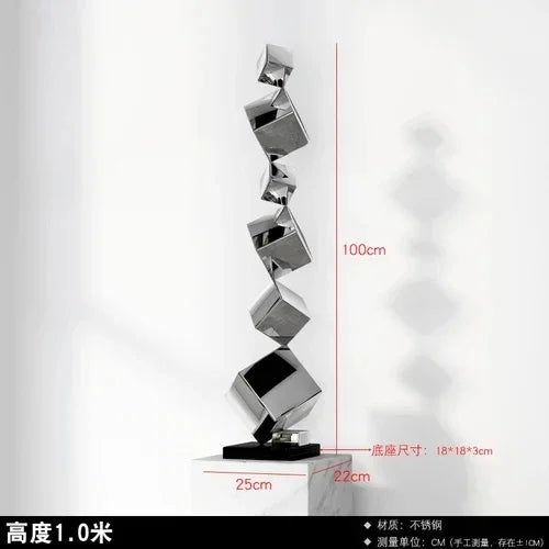 Geometric Sculpture - Northern Style Silver, in-use display - House Of Avana