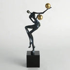 Metal Statue - Nordic Silver Acrobatic Figure, alternate view - House Of Avana